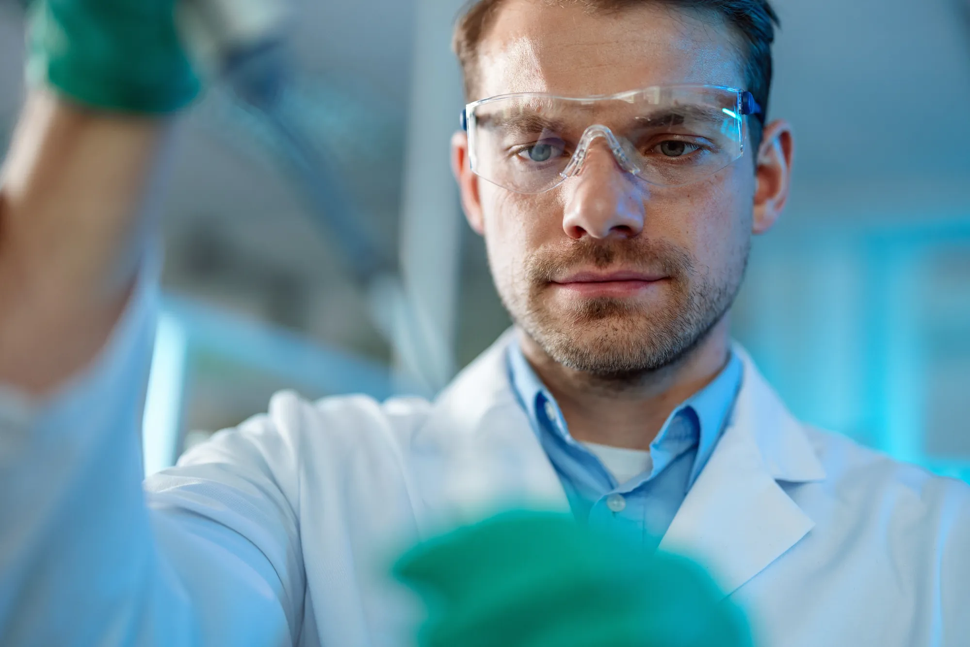Chemist working in a research laboratory